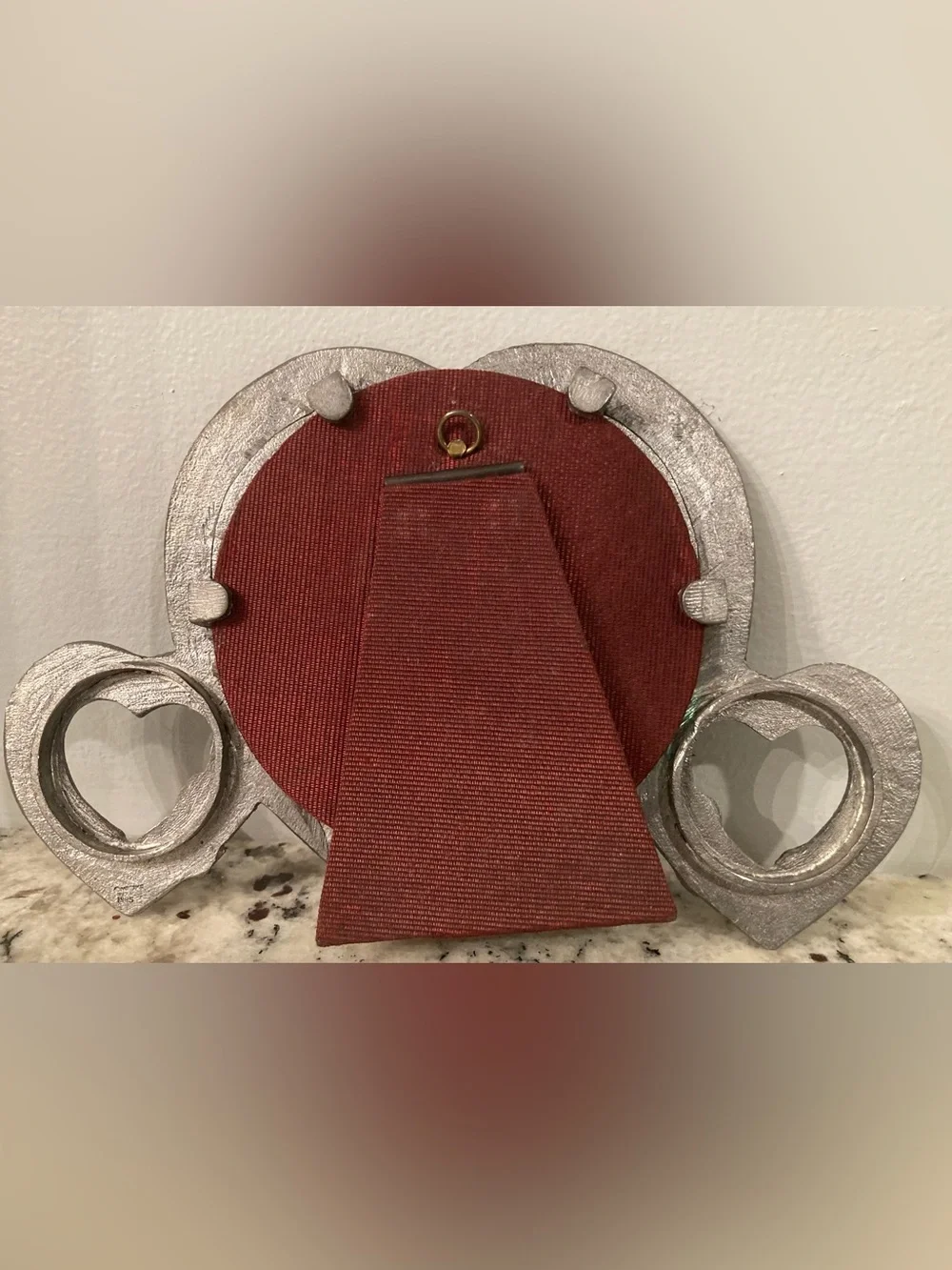 Vintage Metzke 1985 Triple Photo Pewter Photo Frame